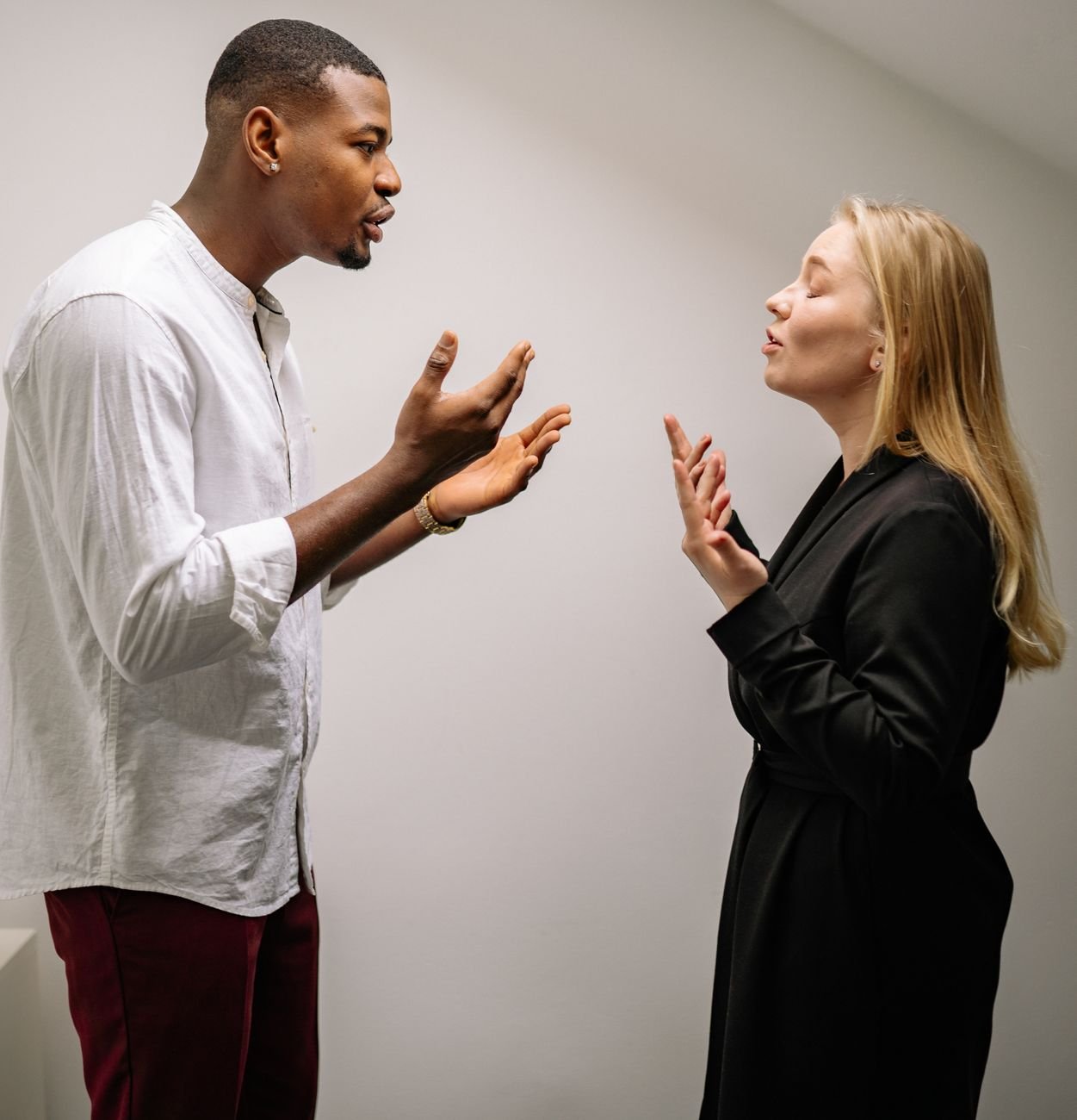 a man and a woman arguing