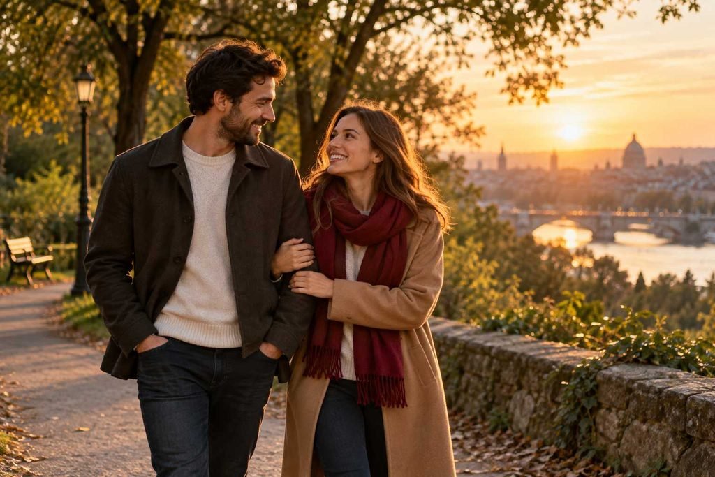 Taking a sunset walk — near the date and walk ideas.